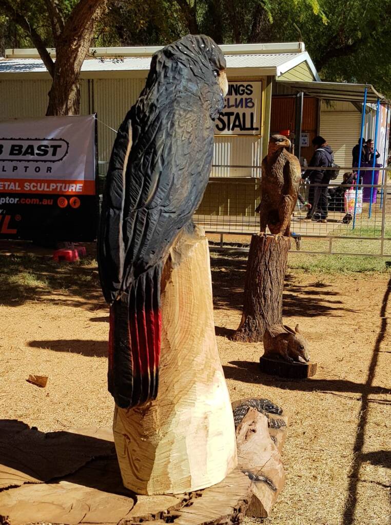 Chainsaw art and wood work at the Alice Springs Show