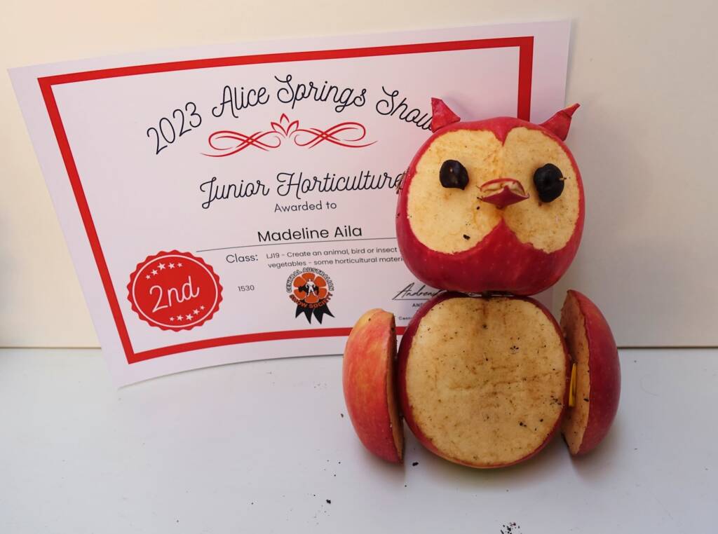2nd Prize Junior Horticulture Award Madeline Aila - Class LJ19, Alice Springs Show 2023
