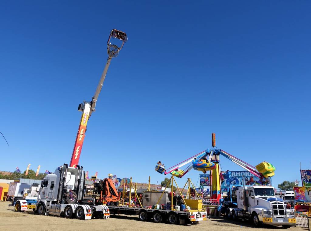Fun fair rides at the Alice Springs Show 2023