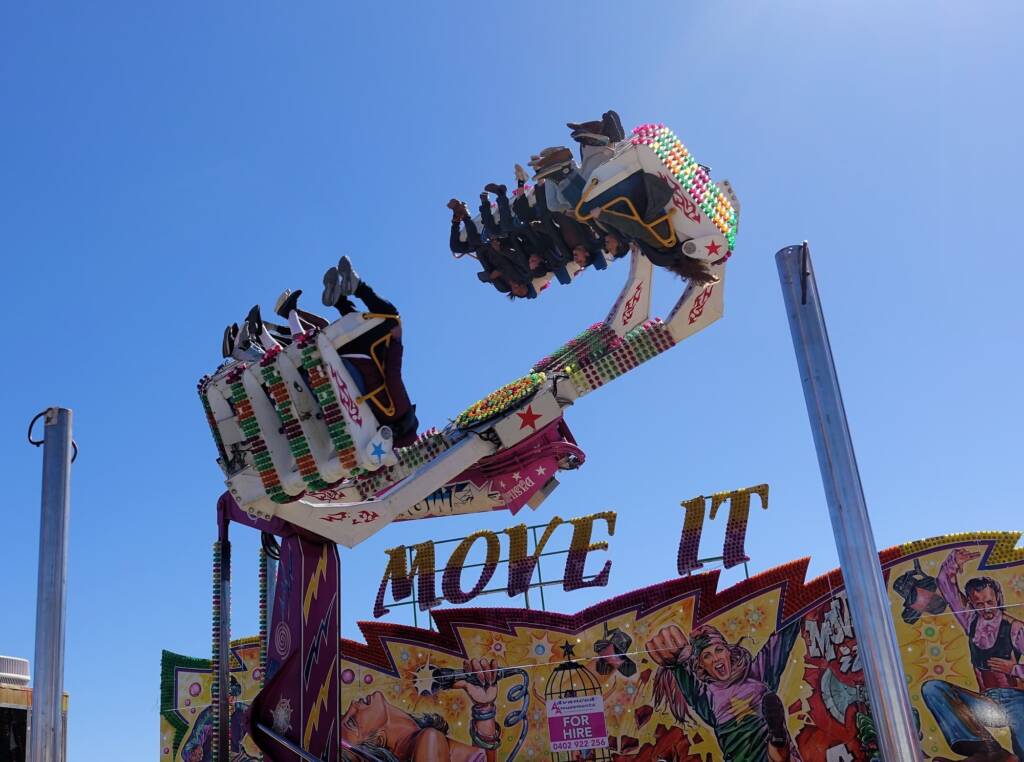 Fun fair rides at the Alice Springs Show 2023