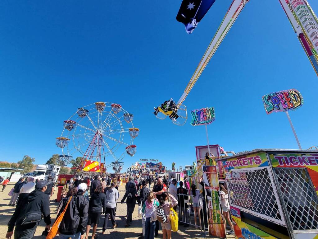 Fun fair rides at the Alice Springs Show 2023