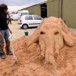Sand Sculpting at the Alice Springs Show 2011