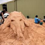 Sand Sculpting at the Alice Springs Show 2011