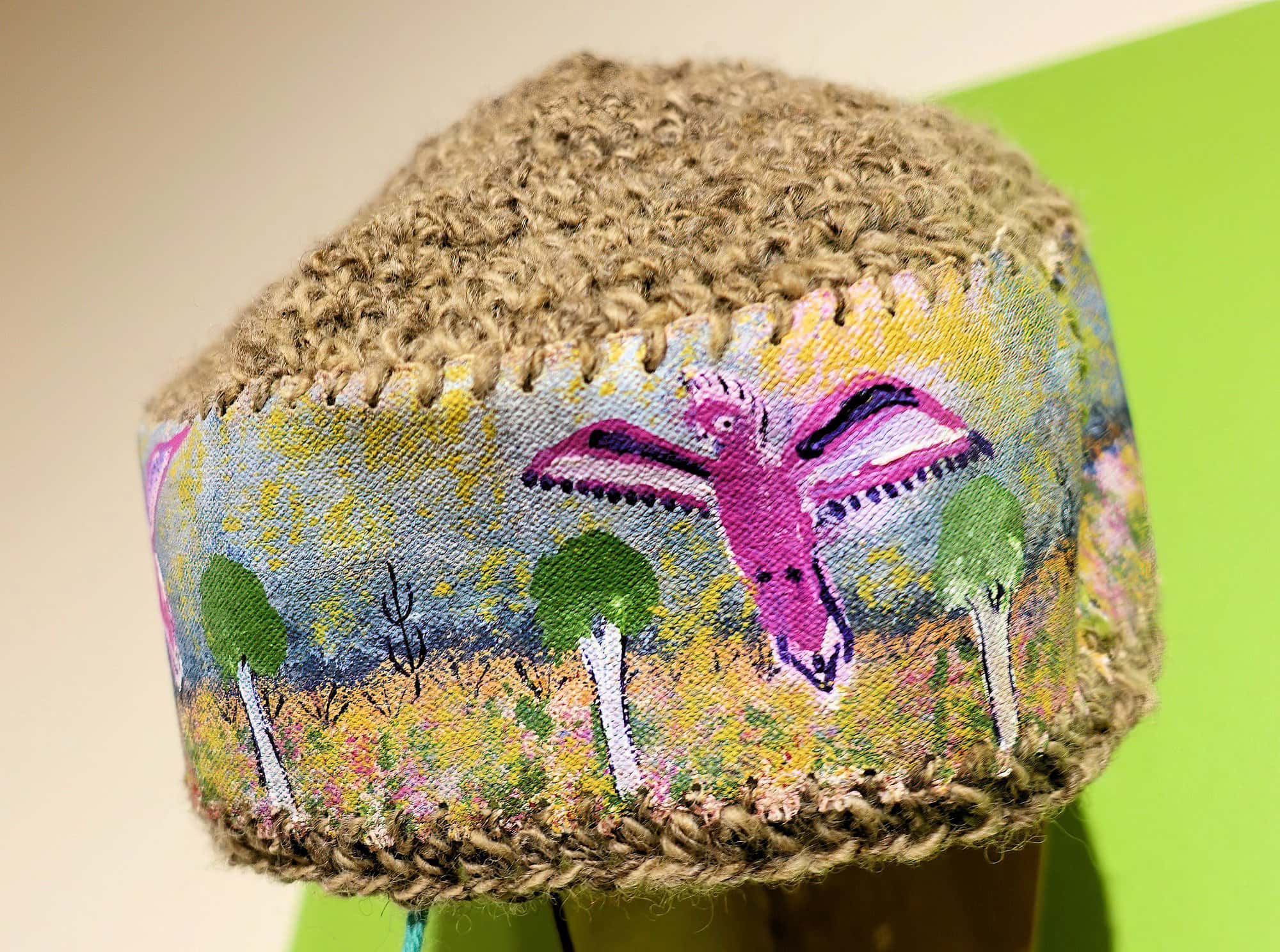 Galahs II by Kelvin Ladd, Ampilatwatja NT, Alice Springs Beanie Festival 2023