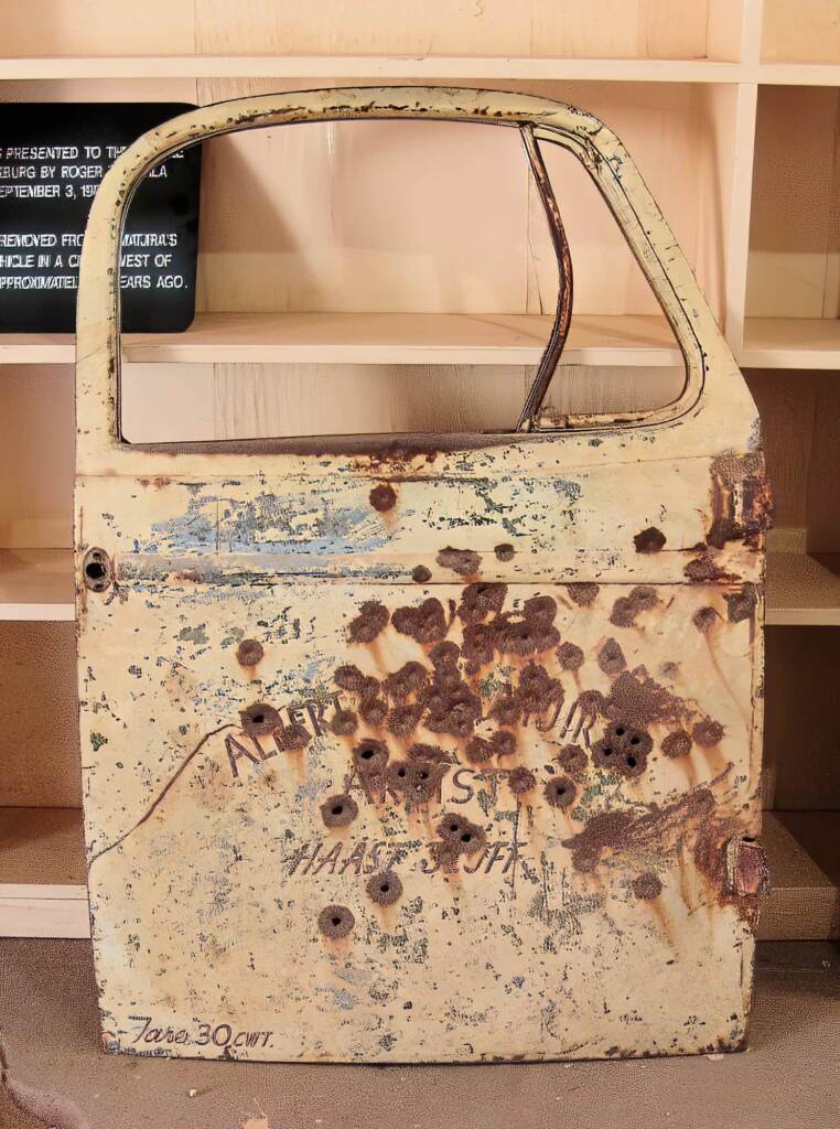 Door from Namatjira's abandoned vehicle (present by Roger Vale MLA, 3 Sep 1988) - Hermannsburg NT