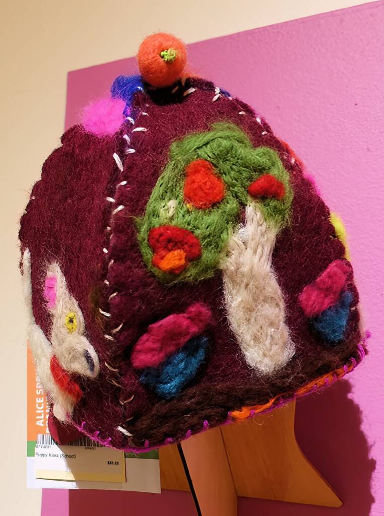 Puppy by Kiara Ladd, Ampilatwatja NT, Alice Springs Beanie Festival 2023