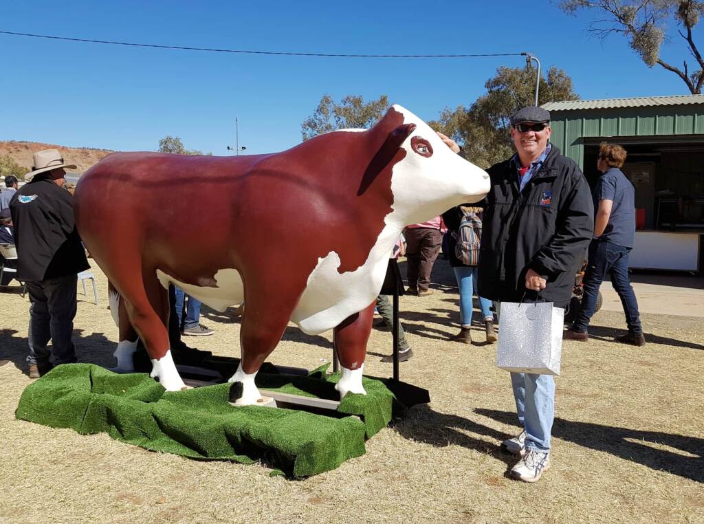 A Northern Territory 2001 Centenary of Federation Grant - Statue of a Poll Hereford Bull represents the Centralian Cattle Industry since its inception in the 1870's.