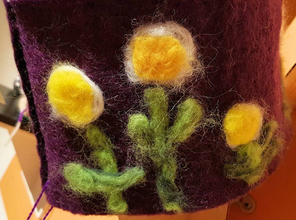 Tjulkuru Flowers by Sandra Summerfield, Tapatjatjaka Art Centre, Titjikala NT, Alice Springs Beanie Festival 2023