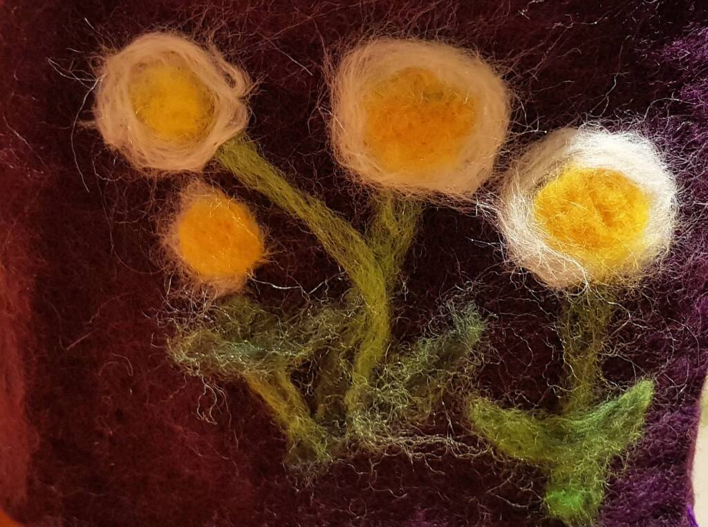 Tjulkuru Flowers by Sandra Summerfield, Tapatjatjaka Art Centre, Titjikala NT, Alice Springs Beanie Festival 2023