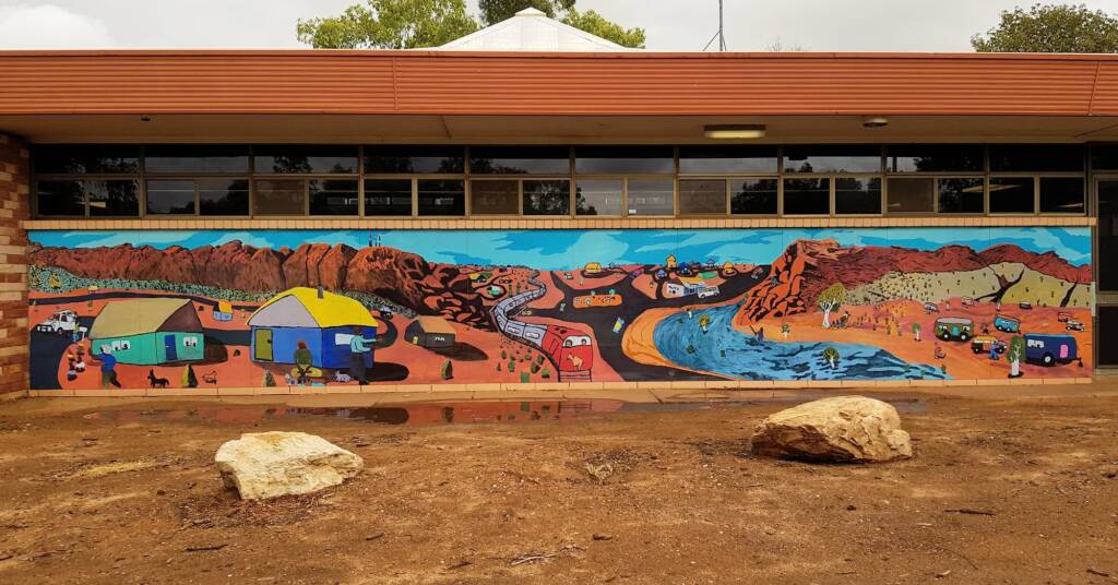 ‘All them Tourists goin' to look at Countryside’ by Billy Tjampijinpa Kenda, Alice Springs Public Library NT