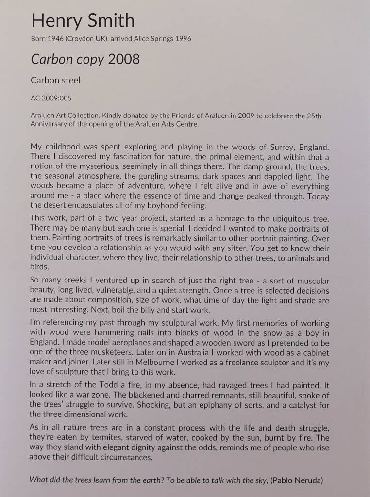 Carbon copy, 2008 by Henry Smith, Araluen Arts Centre, Alice Springs NT