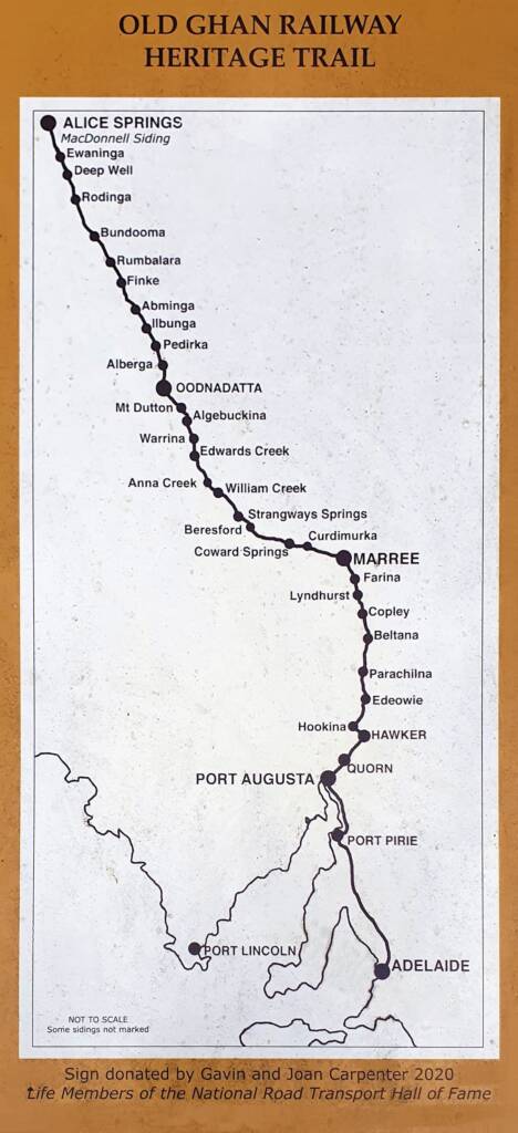 Old Ghan Railway Heritage Trail Signage Map