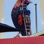 Painted Finch (2018 Alice Springs Street Art Festival) by Chris Scott, Alice Springs NT