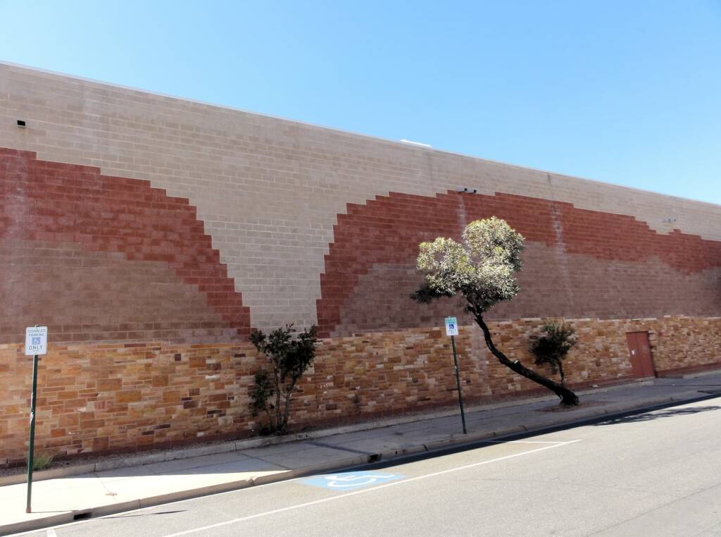 Sandstone Mural (Kmart Mural) by John Walker and Peter Bakurski, Alice Springs NT