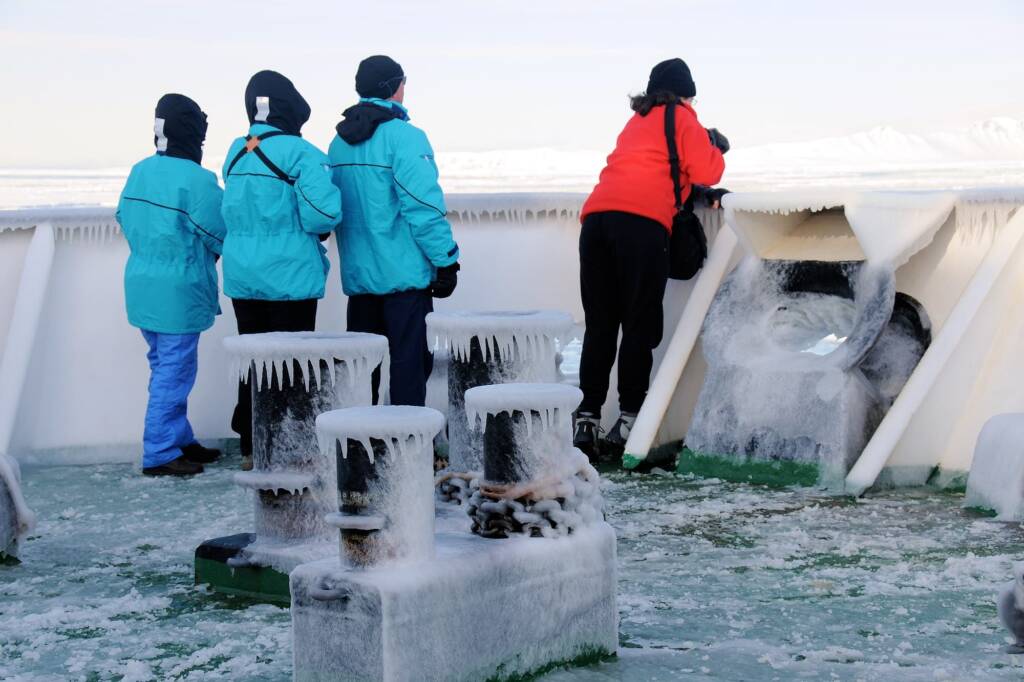 Observing the ice from Marina Svetaeva, Terra Nova Bay, Antarctica © Jennifer Cooke
