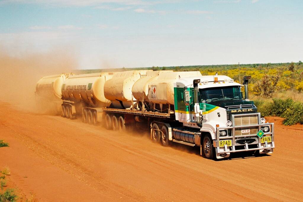 BP Road Train (along gravel road), Central Australia © Hans Boessum