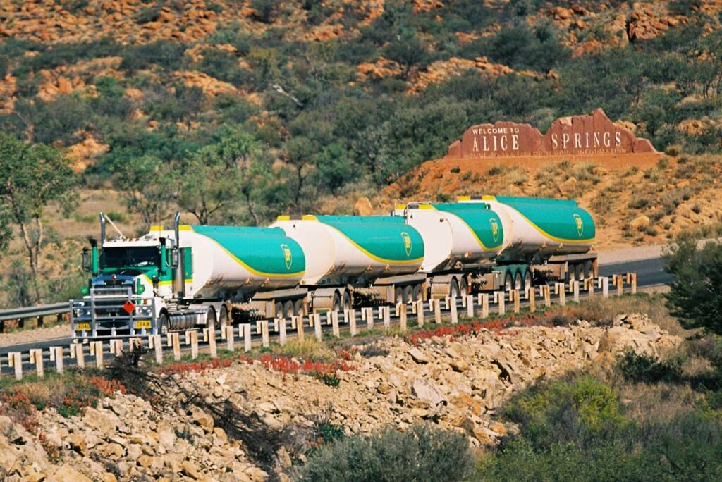 BP Road Train (leaving Alice Springs), Central Australia © Hans Boessum