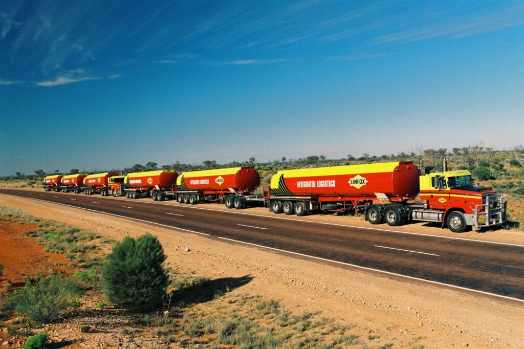 Linfox Road train, Central Australia NT © Hans Boessum
