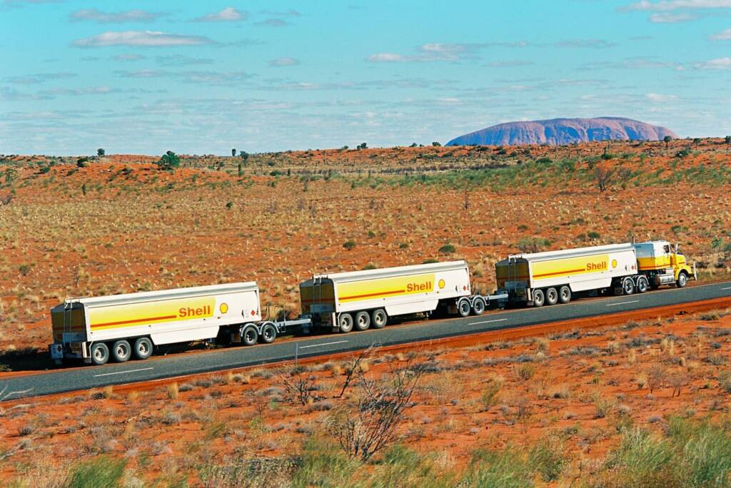 Shell Petrol Tanker Road Train Uluru (Ayres Rock), Central Australia © Hans Boessum