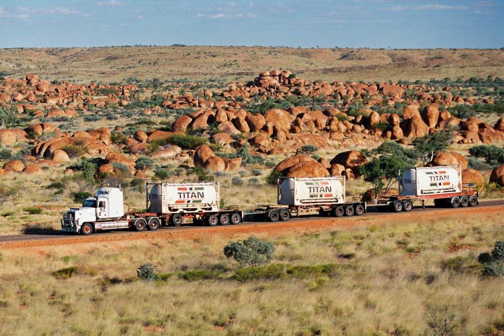 Titan Road Train, Karlu Karlu (the Devil Marbles), Central Australia NT © Hans Boessum