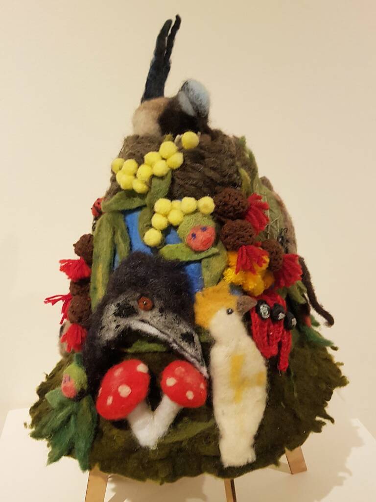 Flora and fauna of our land by Cherrelle Nicholson, Stawell VIC - Alice Springs Beanie Festival 2024