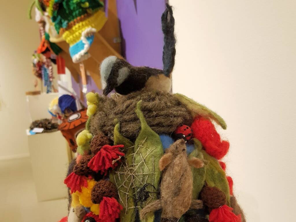Flora and fauna of our land by Cherrelle Nicholson, Stawell VIC - Alice Springs Beanie Festival 2024