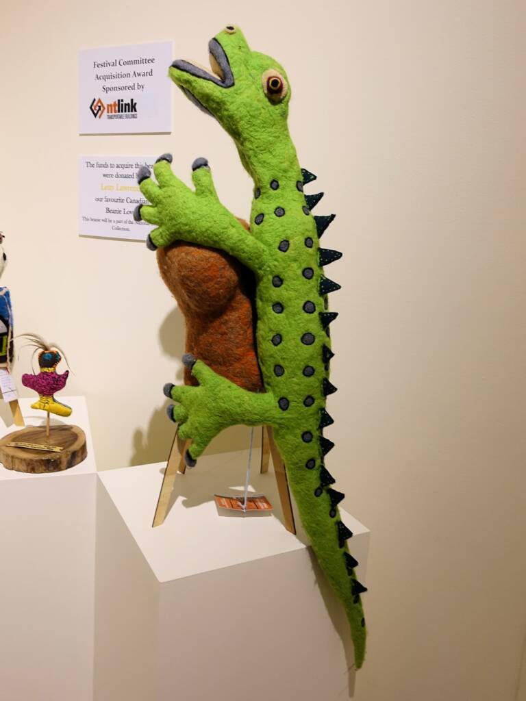 Lizard on a rock by Kristian Malinski - Alice Springs Beanie Festival 2024
