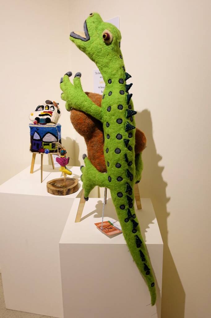 Lizard on a rock by Kristian Malinski - Alice Springs Beanie Festival 2024