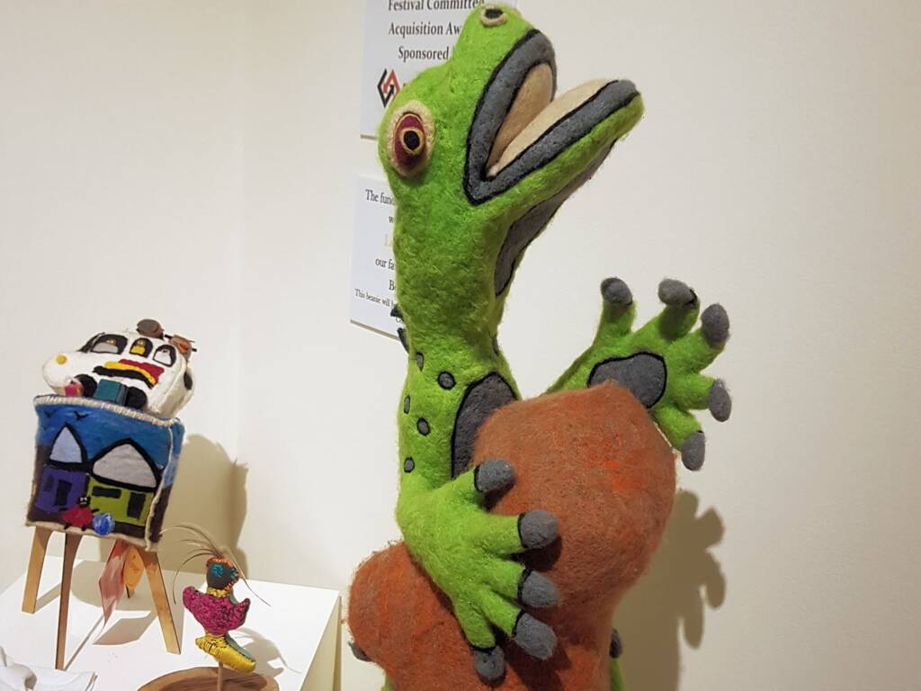 Lizard on a rock by Kristian Malinski - Alice Springs Beanie Festival 2024