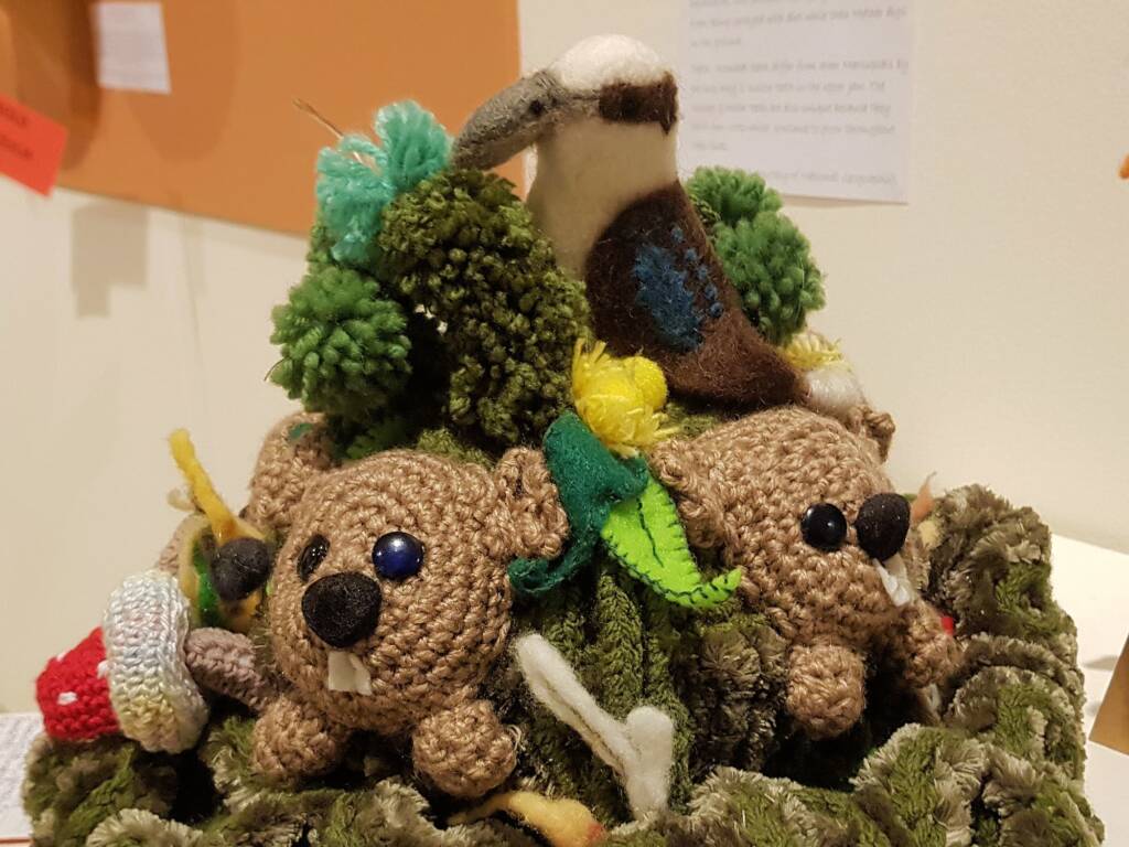 Walkabout Wombats, by Pat Robshaw, Banora Point NSW - Alice Springs Beanie Festival 2024
