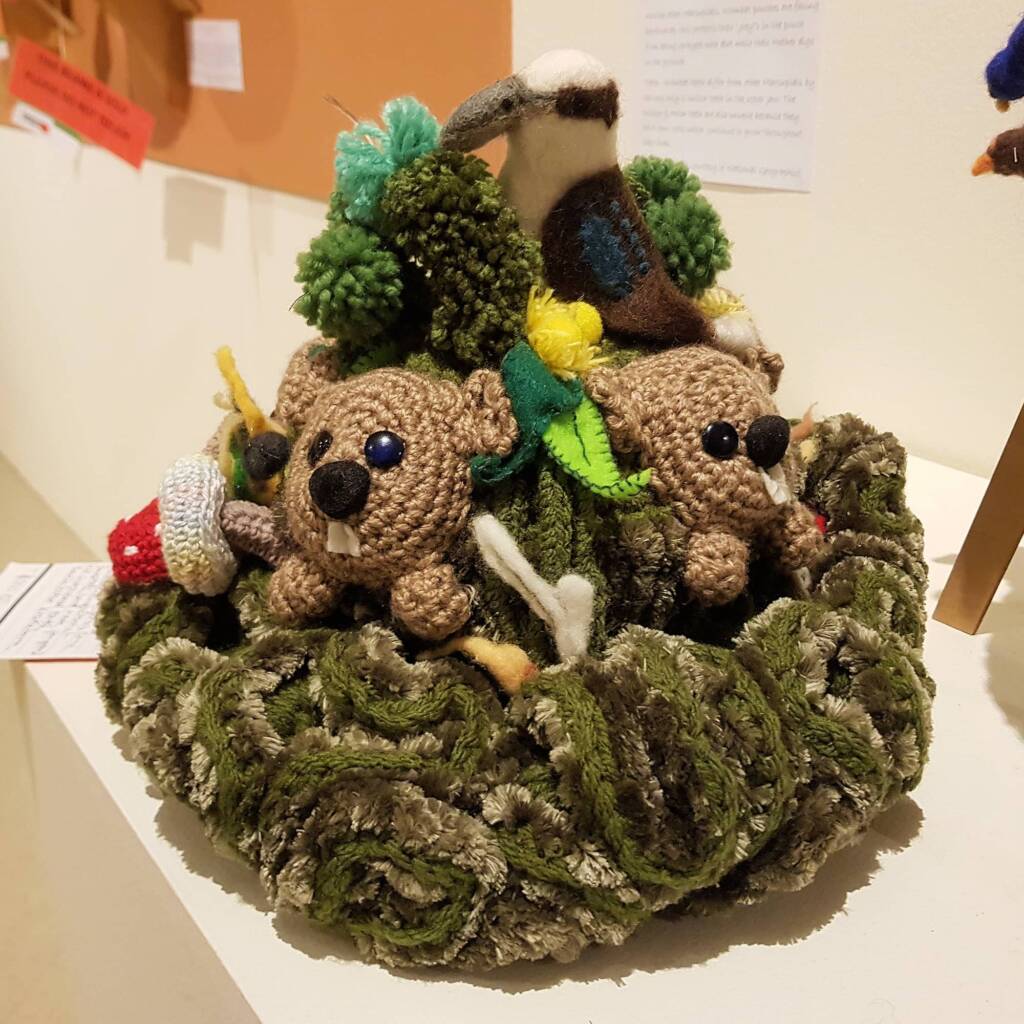 Walkabout Wombats, by Pat Robshaw, Banora Point NSW - Alice Springs Beanie Festival 2024