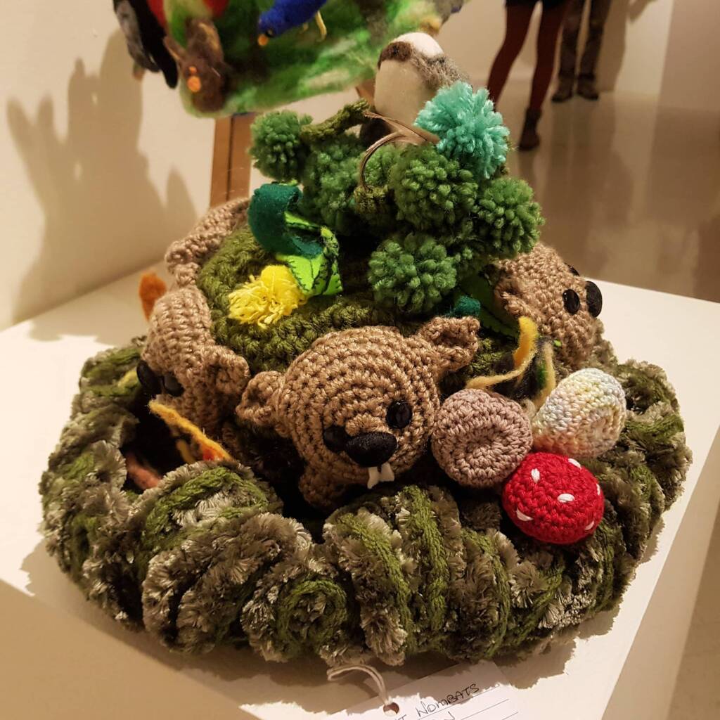 Walkabout Wombats, by Pat Robshaw, Banora Point NSW - Alice Springs Beanie Festival 2024