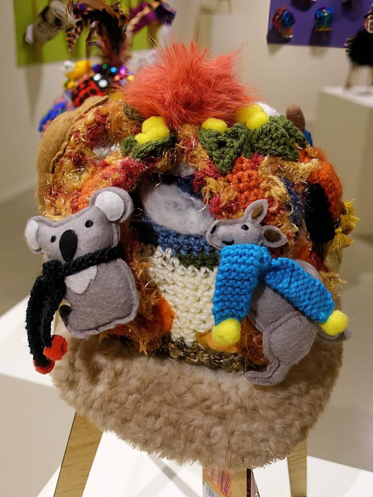 'Alice' Queen of the Outback Crown, by Pat Robshaw, Banora Point NSW - Alice Springs Beanie Festival 2024