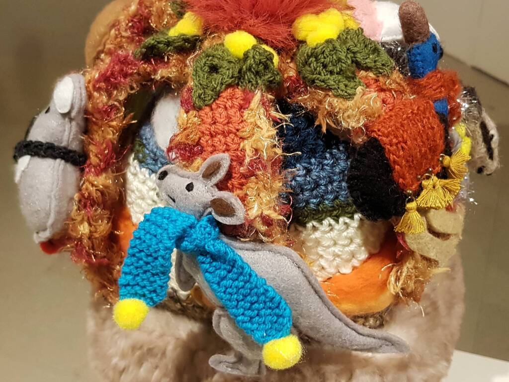 'Alice' Queen of the Outback Crown, by Pat Robshaw, Banora Point NSW - Alice Springs Beanie Festival 2024