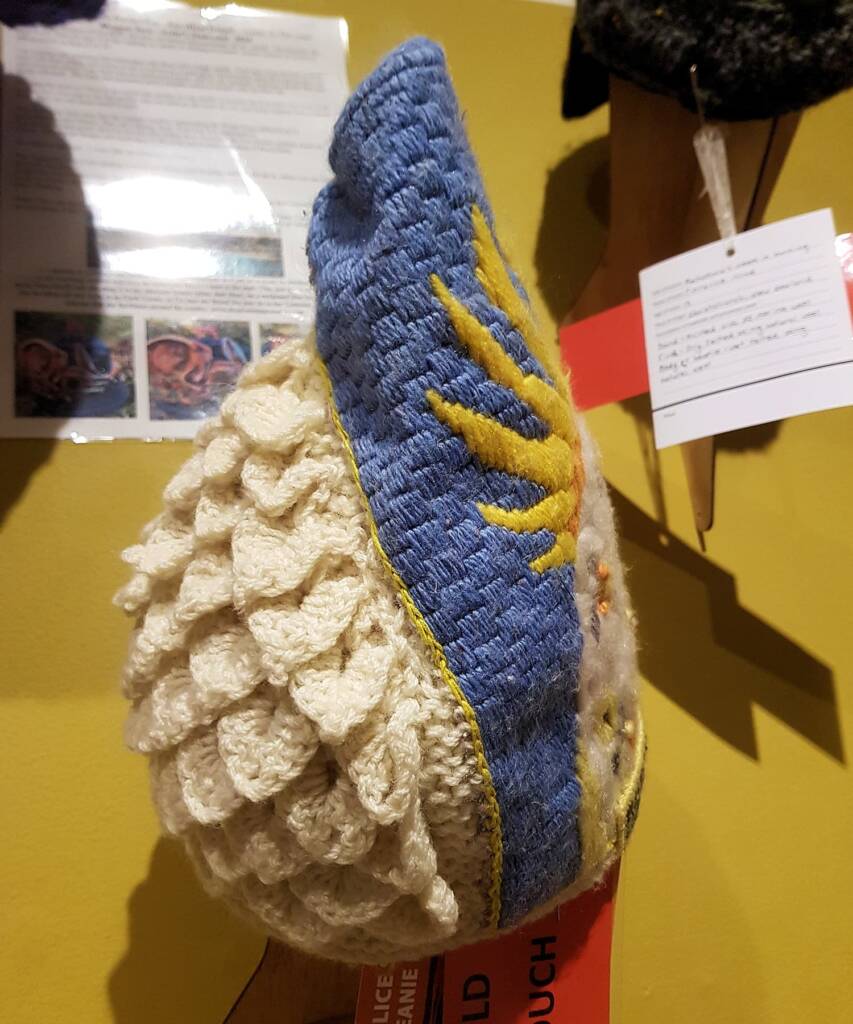 "Hello Cocky!", by Debbie Petersen, Tantawangalo Candelo NSW - Alice Springs Beanie Festival 2024