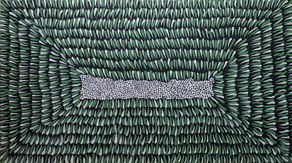 Closeup of Yalka Tjukurrpa (Bush Onion Dreaming), 2010 © Everlyn Nungarrayi Jugadai