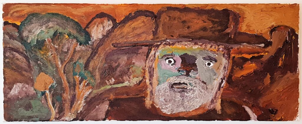 Ngamirni (Uncle) (cat 241-21, size 61x25 cm) by Adrian Jangala Robertson