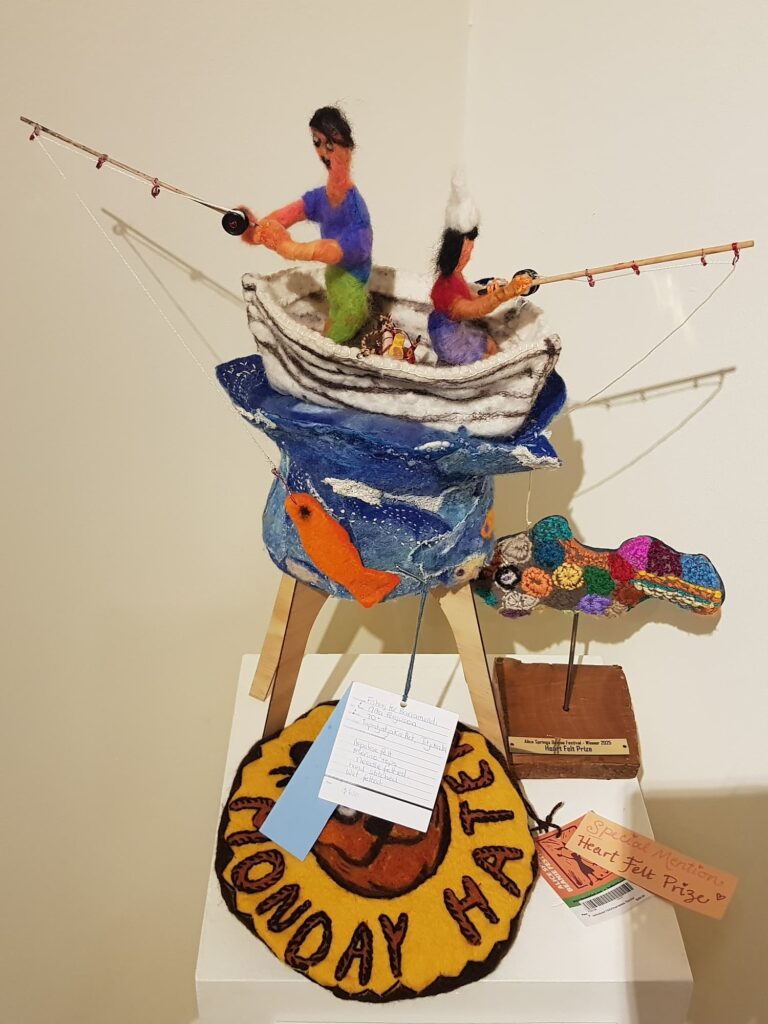 Fishing for Barramundi by Nita Ferguson, Titjikala, Alice Springs Beanie Festival 2025