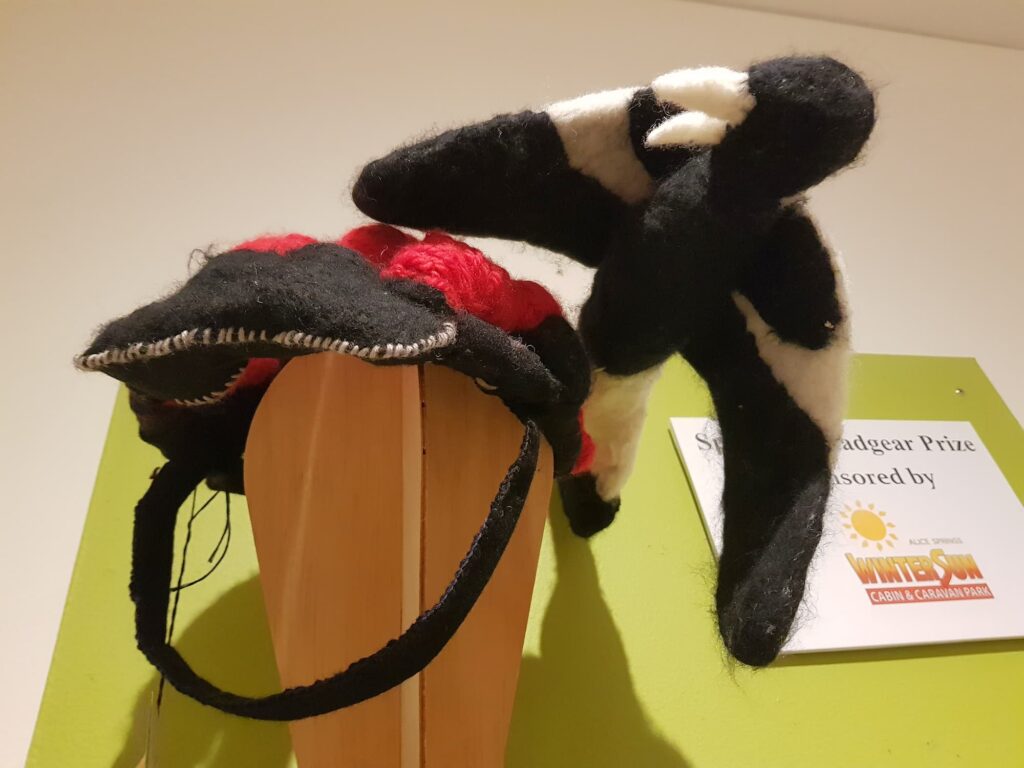 One Fowl Swoop by Charlote, Madison and Jasmine (The Alice Springs Steiner School), Alice Springs Beanie Festival 2025
