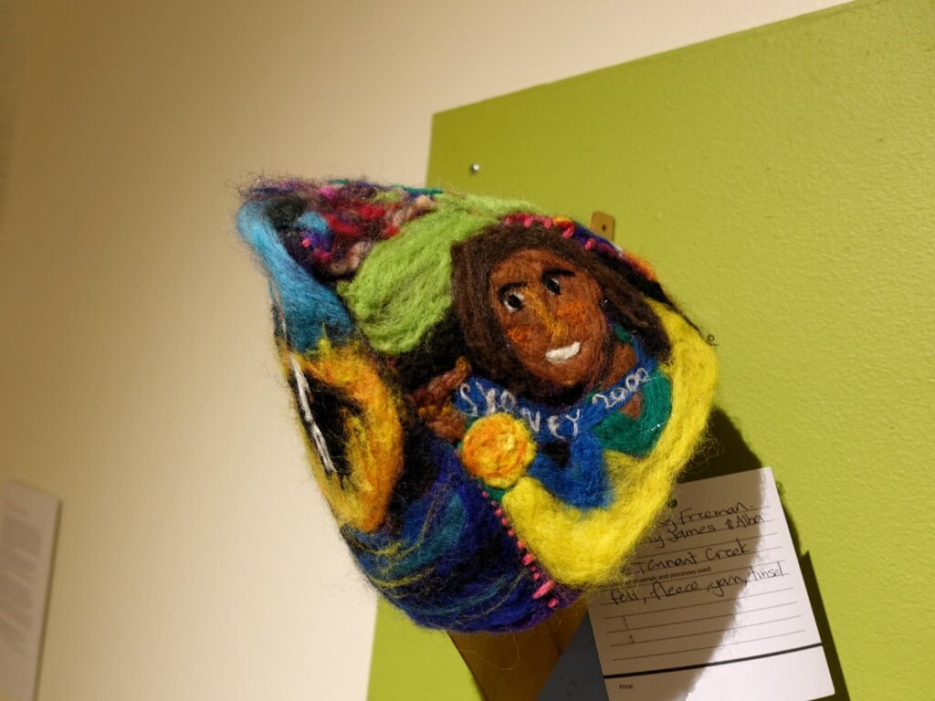 Cathy Freeman by Amy James and Alba Brocky (winner Favourite Sporting Legend), Alice Springs Beanie Festival 2025