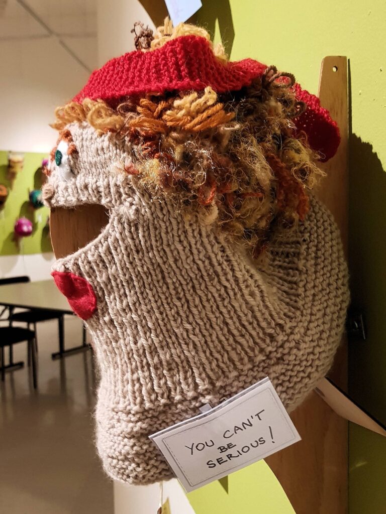 You Can't Be Serious! by Louise Thackray (Special mention Sporting Legend), Alice Springs Beanie Festival 2025