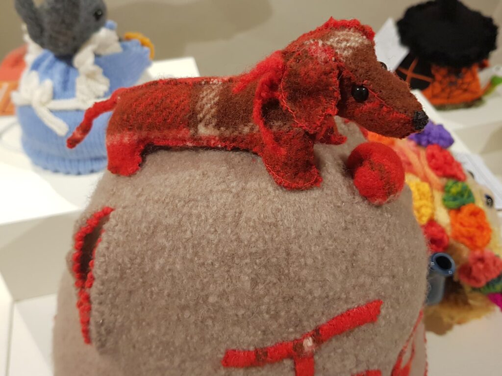 Tea Always (tea cosy) by Marilyn Hunter, Alice Springs Beanie Festival 2025