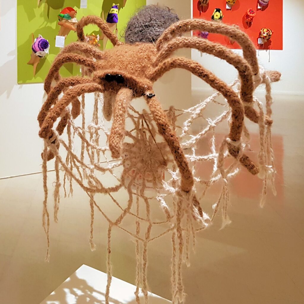 "WOOF" The Barking Spider by Tim Henderson, 2026 Alice Springs Beanie Festival NT