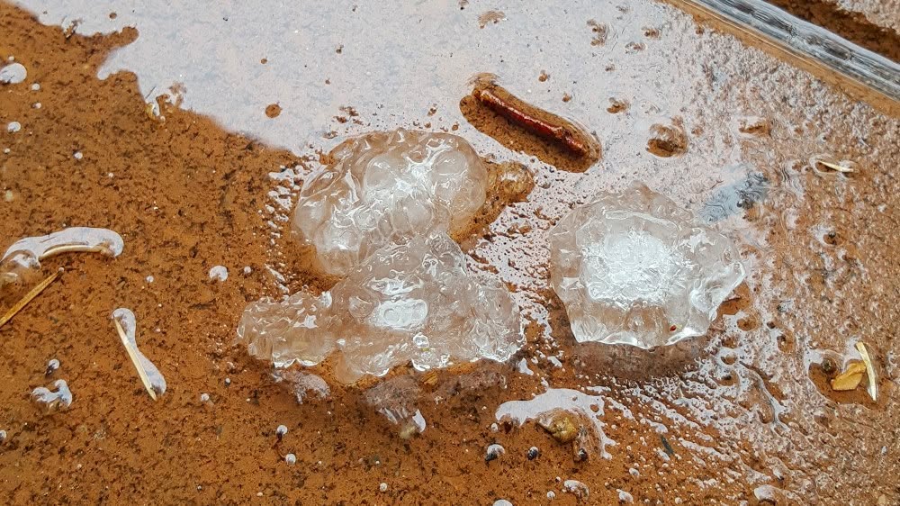 Hail in Alice Springs (17th June 2016)