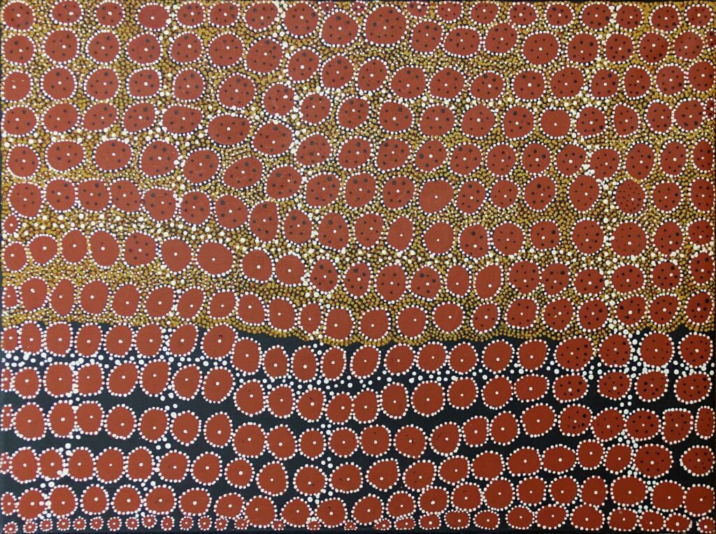 “Jungunpa Jukurrpa” (Marsupial Mouse) by Polly Napangardi Watson (6092PWN), Source © Gallery Gondwana