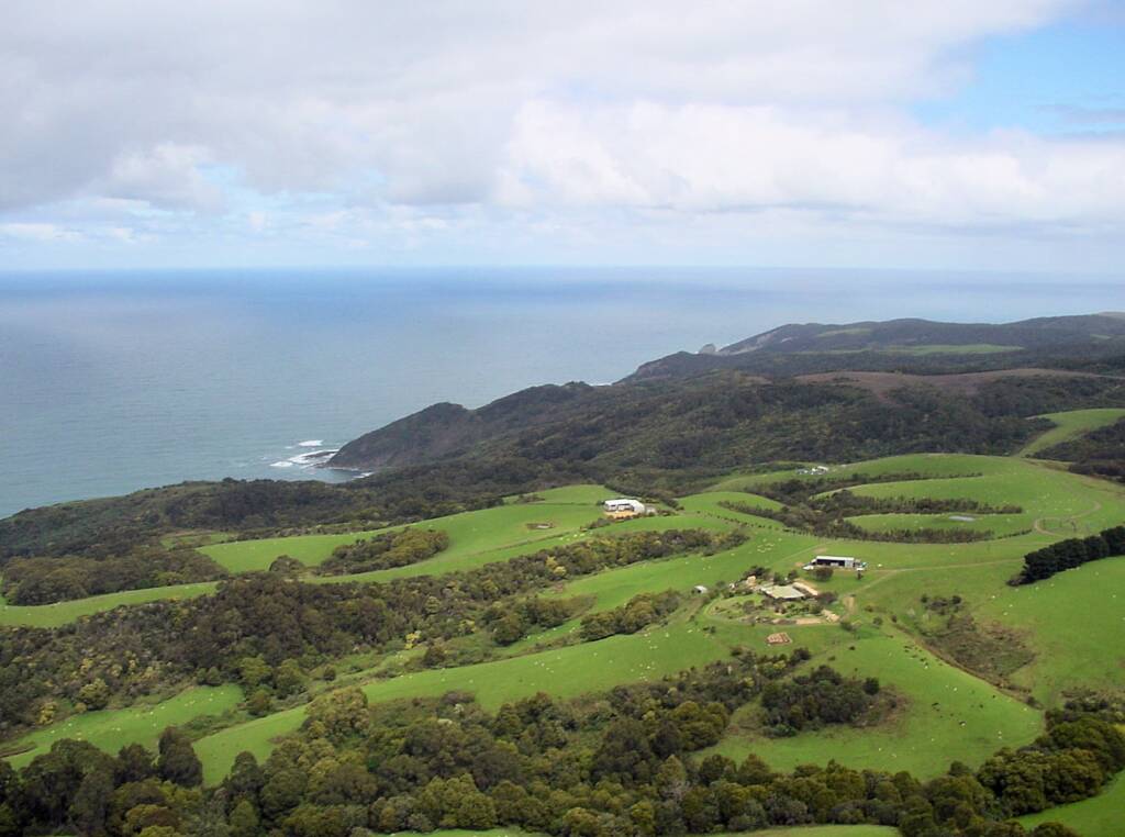 Aerial view over surrounds of the Great Ocean Road, VIC