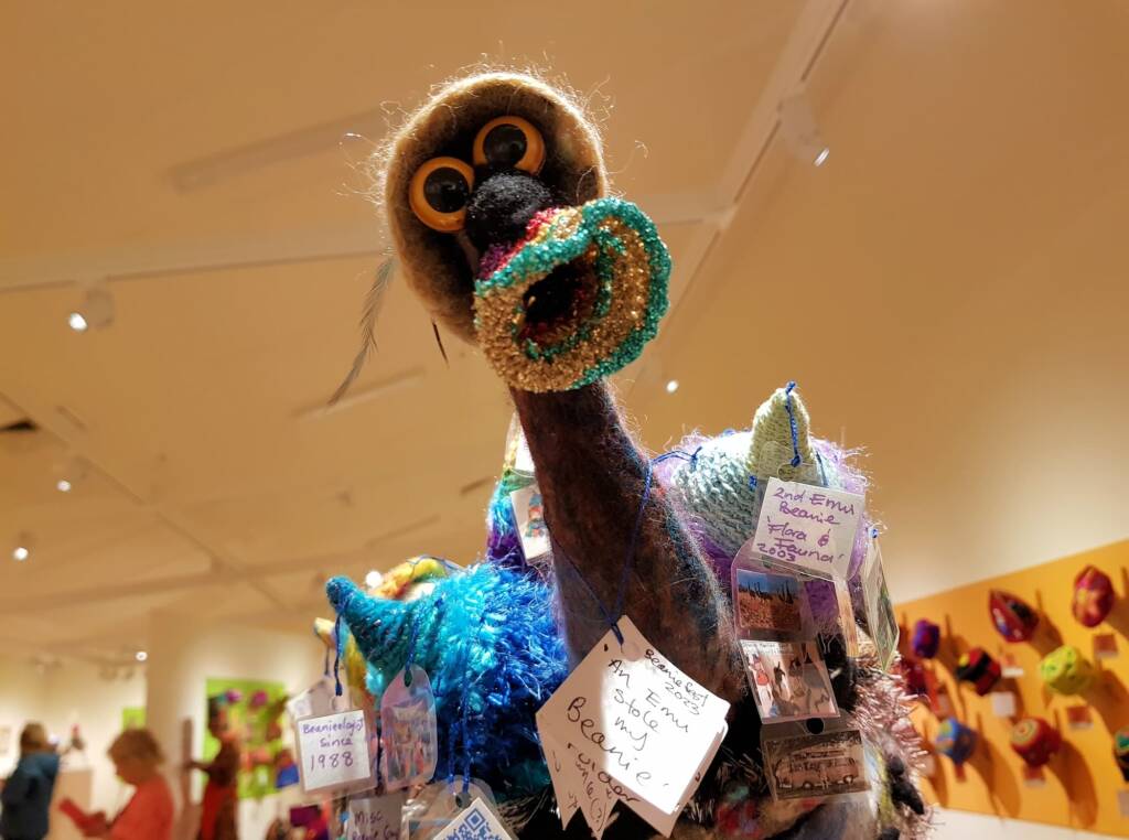 An Emu Stole My Beanie by Meggan Jack, Northern Rivers NSW, Alice Springs Beanie Festival 2023