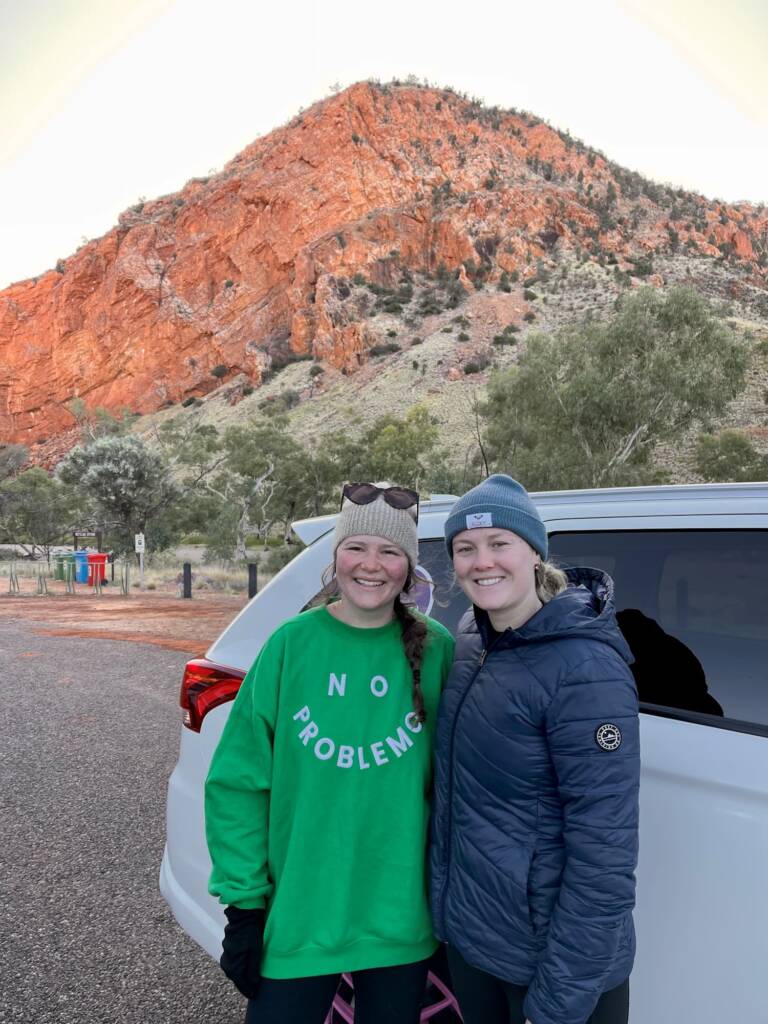 Bianca and Elly this morning from Simpson’s Gap © Toni Ryland