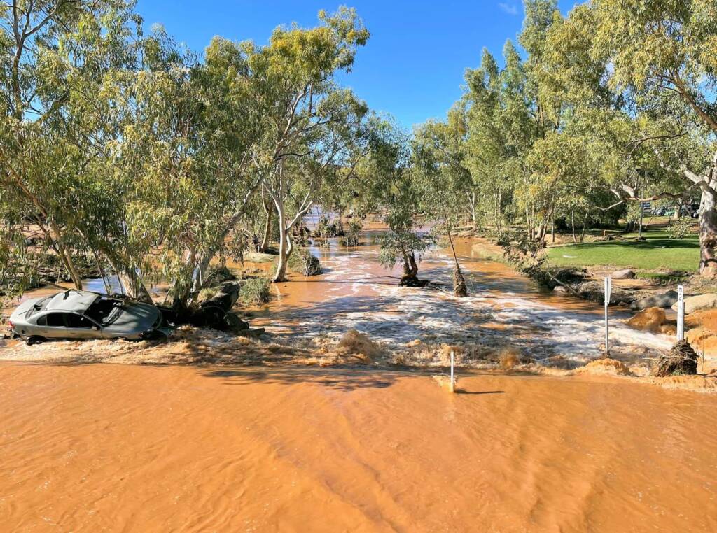 The result of a car washed off the Undoolya Road Main Causeway, Alice Springs, NT © Toni Ryland