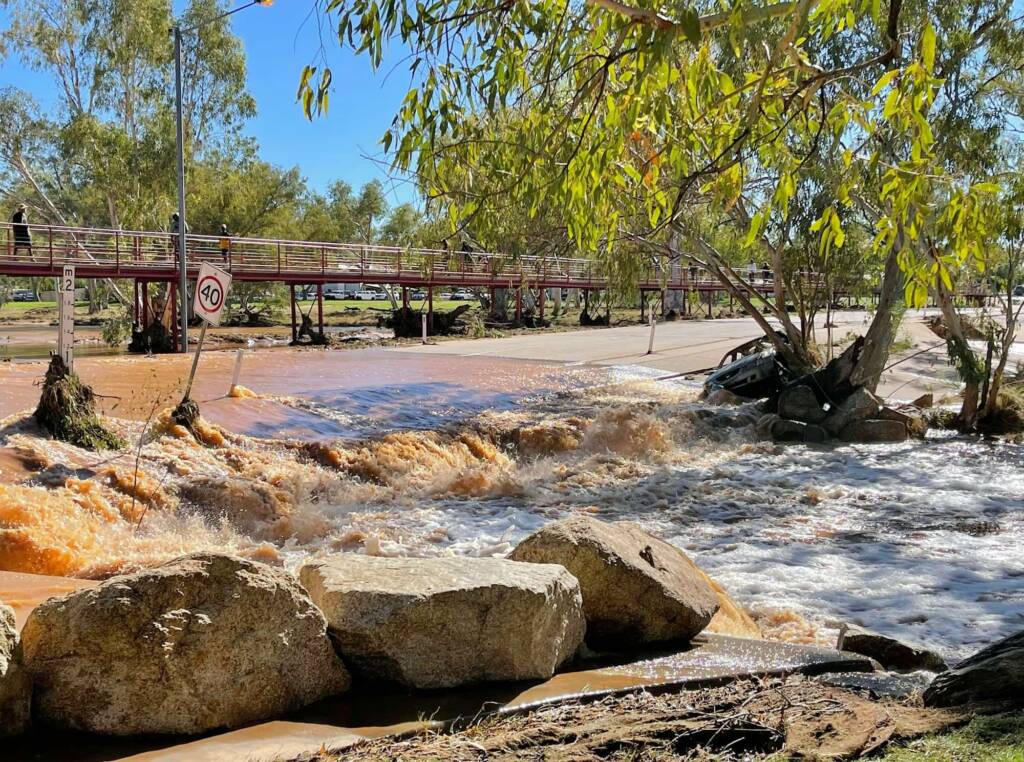 The result of a car washed off the Undoolya Road Main Causeway, Alice Springs, NT © Toni Ryland